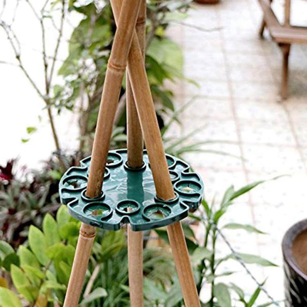 5 Pcs Garden Climbing Plant Support Peas Beans Fixed Frame Bamboo Wig-Wam Holder Cane Stakes for Support Climbing Plants