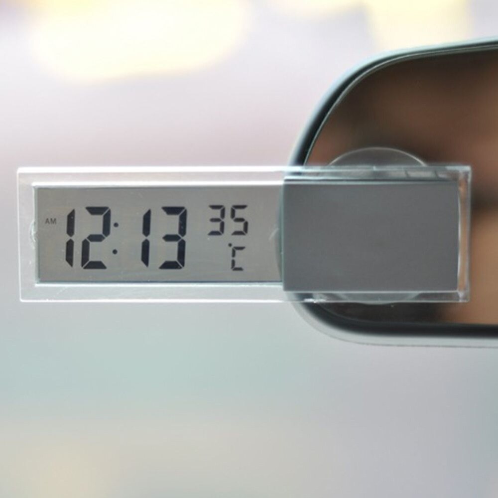 Lcd Voertuig Gemonteerde Digitale Venster Thermometer Op Het Raam Celsius Fahrenheit Auto Digitale Klok