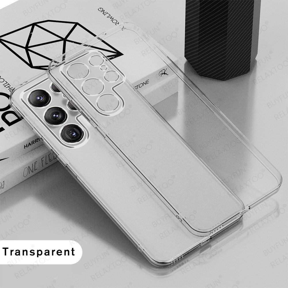 Luxury Plating Phone Case For Samsung Galaxy S22 Ultra 5G S 22 Plus 5G 2022 Camera Protect Matte Transparent Electroplated Cover: S22 / Transparent 5