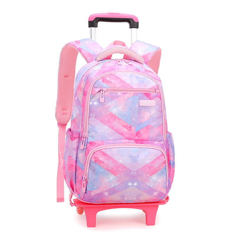 Schoolrugzaktas met wielen Terug naar school Rolling Bags Student-rugzak op wielen voor jongensmeisjes Kinderen Schooltrolleytas: Goud