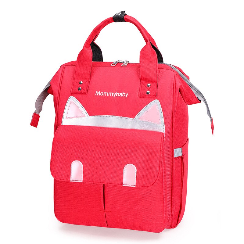 bolsa pañales mochila maternal pañalera LEQUEEN-Bolsa de pañales para bebés, mochila impermeable para mamá, bolsa de maternidad, bolsa de pañales para mantener el calor, cochecito de mamá: Red cat
