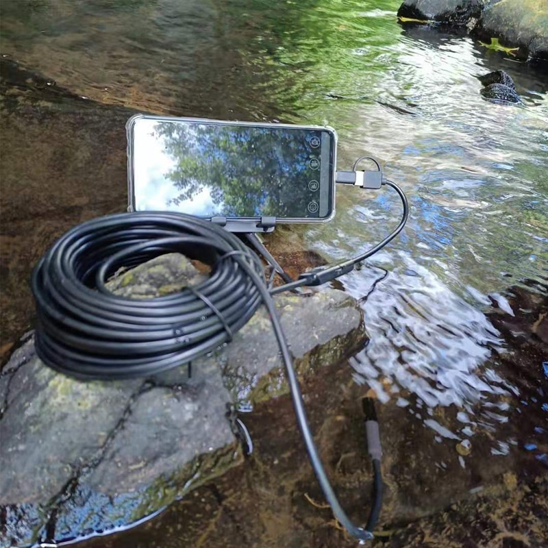 15M Endoskop Mini Unterwasser Kamera Visuelle Angeln Gerät IP67 Wasserdichte praktisch Tablette Endoskop 8 LED Lichter Fisch Finder