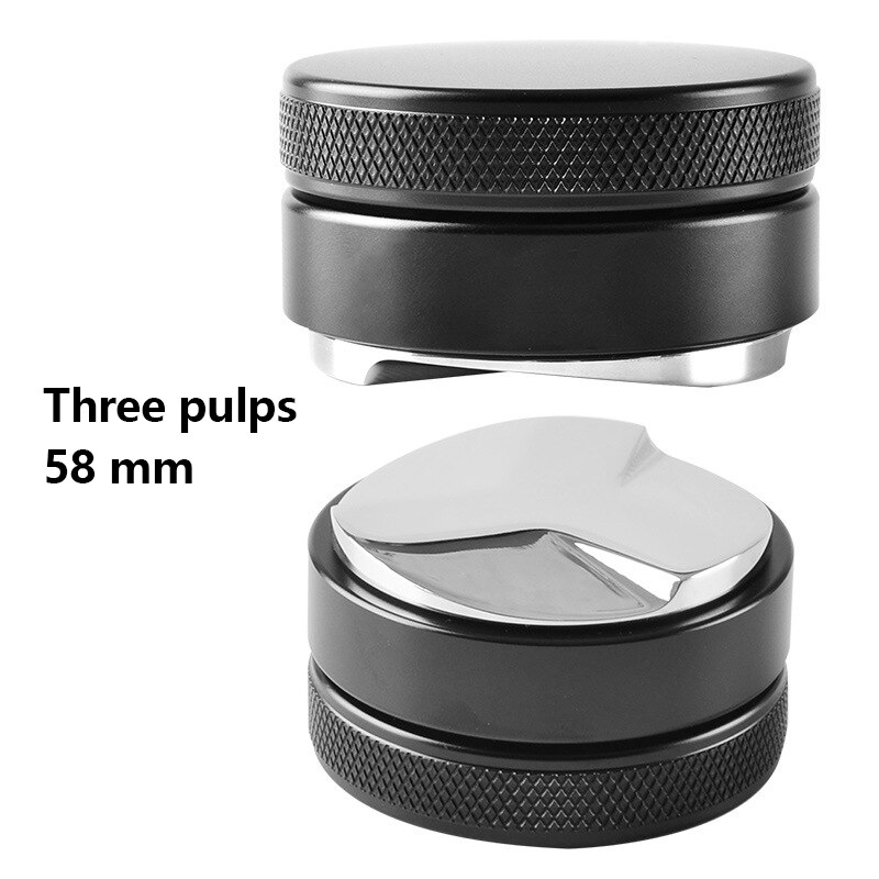 58/53MM Coffee Silicone Pad Tamping Mat Coffee Espresso Tampering Latte Art Pen Tampers Holder Coffee Accessories Machine: 53mm Black Four pulp