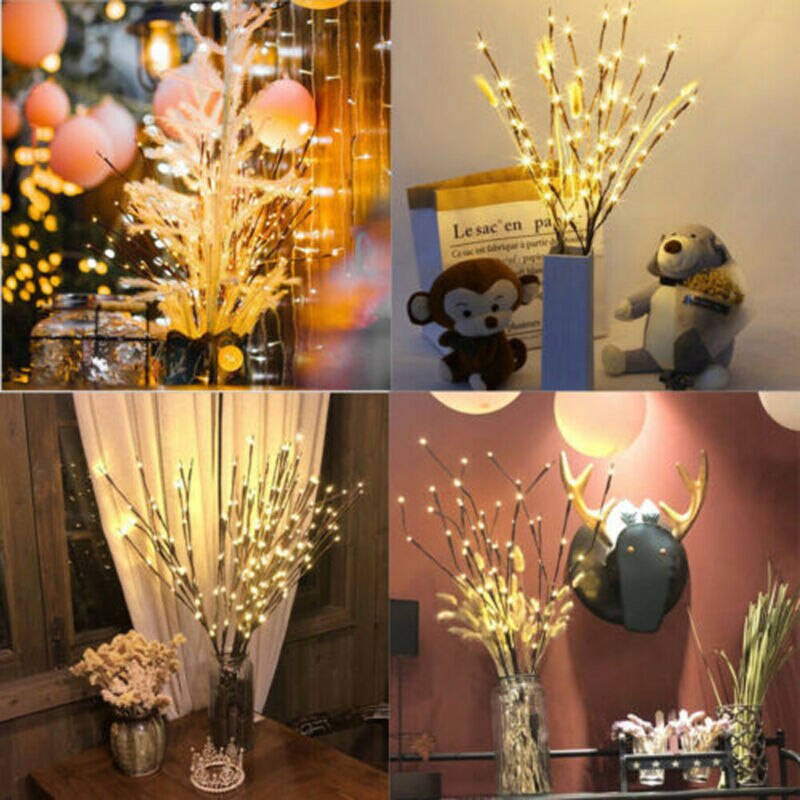 UK Romantic Twigs with Waterproof Bead Lights Branch Decorative Fairy Twig Lamp