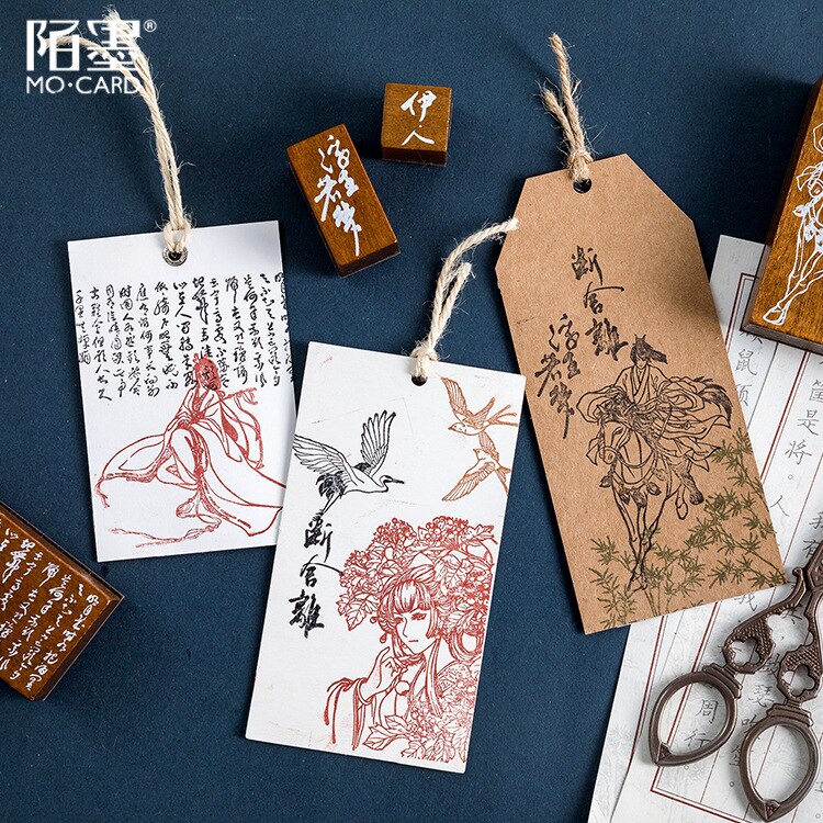 Stijl decoratie stempel houten rubber stempels voor scrapbooking briefpapier diy knutselen standaard stempel vintage karper kraan chinees
