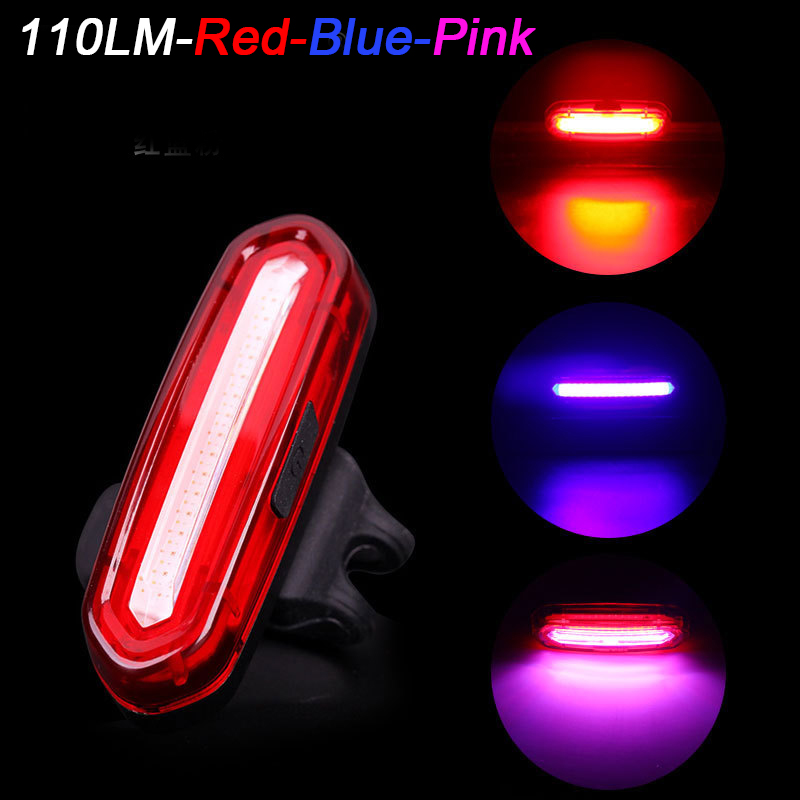 Bicycle Lighting Bike Lights Rechargeable Lamp USB Bike Rear Tail Lights Led Waterproof Lantern Cycling Flashlight for Bicycle: PURPLE
