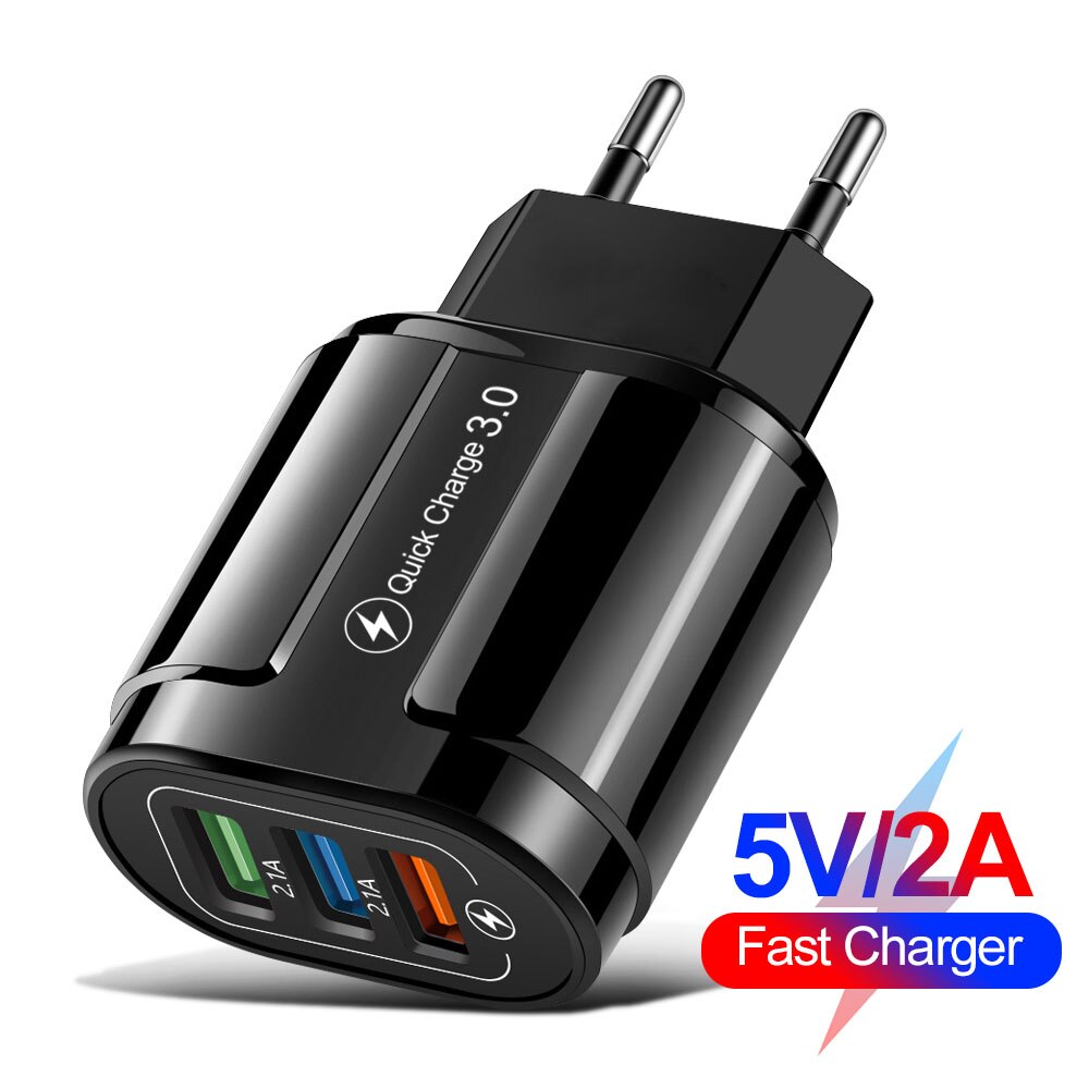 3USB Fast Charger Quick Charge Universal Wall Mobile Phone Tablet Chargers For Phone Charging Charger