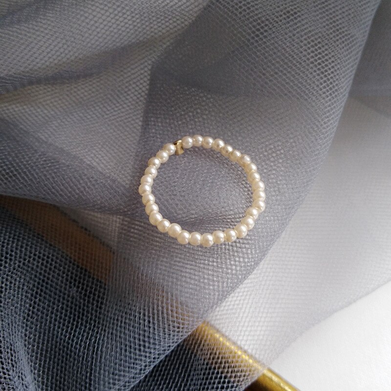 Natuurlijke Zoetwater Parel Multi-Kralen Ring Vinger Sieraden Continue Cirkel Minimalistische Ring Partij Sieraden
