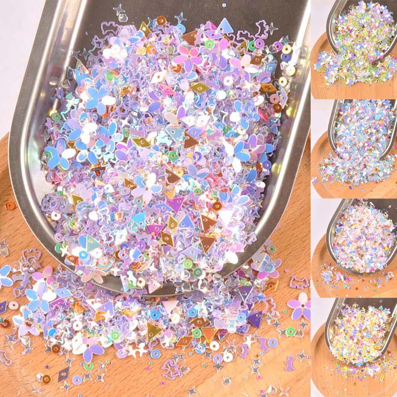 10g (ongeveer 1000 pcs) gemengde Shell Spangle Pailletten Paillette Stickers Naaien Voor DIY Gezicht Nail Art Decoraties CP2677