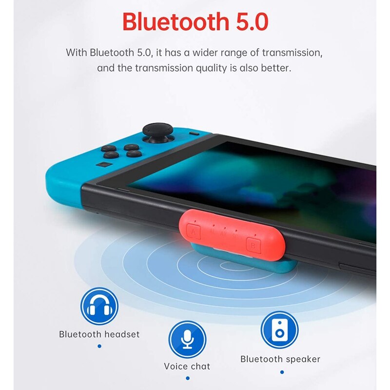 Bluetooth Adapter Zender Passthrough Ontvanger Voor Schakelaar, Ingebouwde Microfoon Aptx, Lage Latency, voor Oordopjes/Hoofdtelefoon