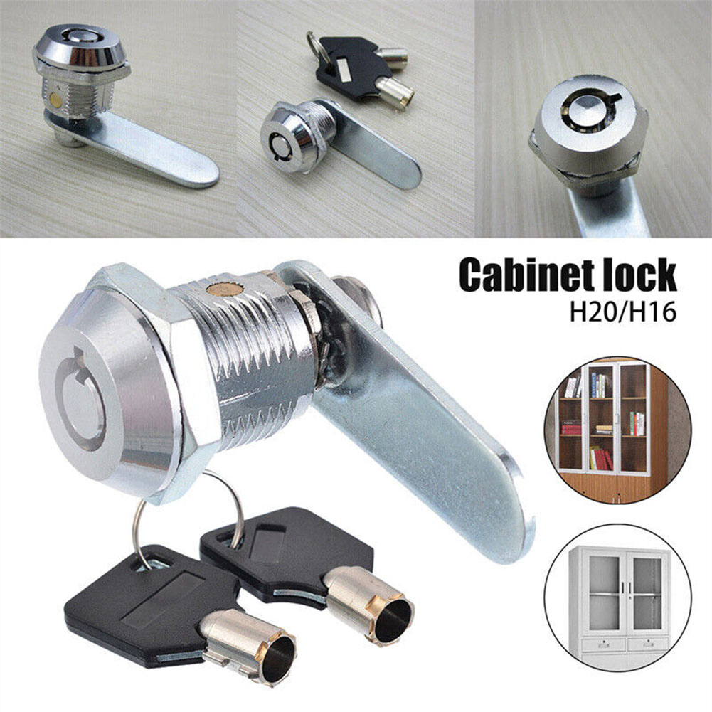 16/20/25/30mm Drawer Cabinet Locks + 2 Keys Lock Furniture Hardwares Door Cabinet Lock For Office Desk Letter Box Cam Lock Parts