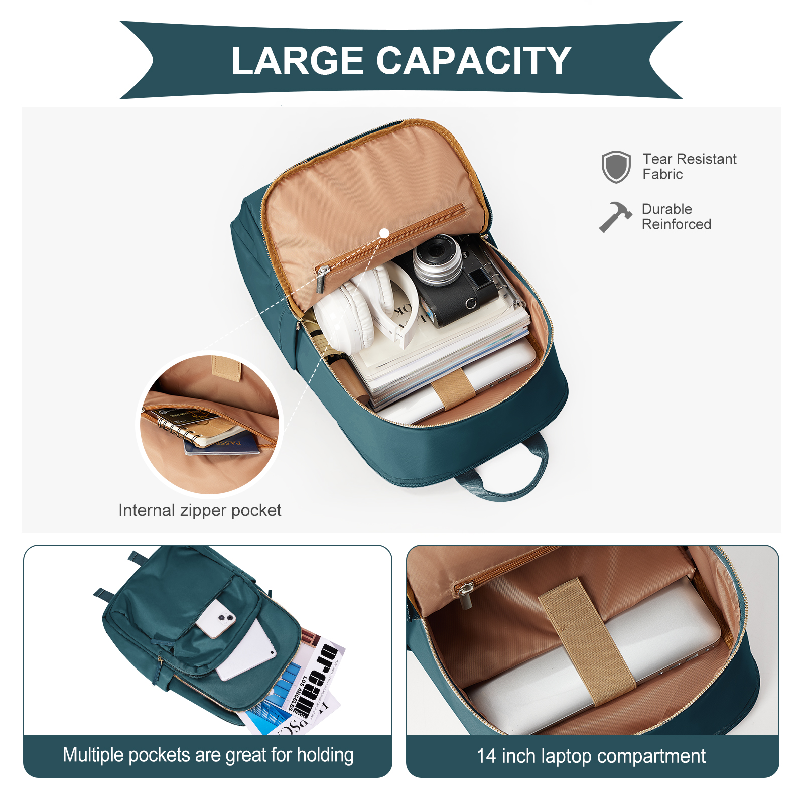 Mochila para ordenador portátil para mujer, se adapta a ordenador portátil de 14/15 pulgadas, mochila ligera impermeable a la para mochila de enfermera y profesora, mochila escolar para niña