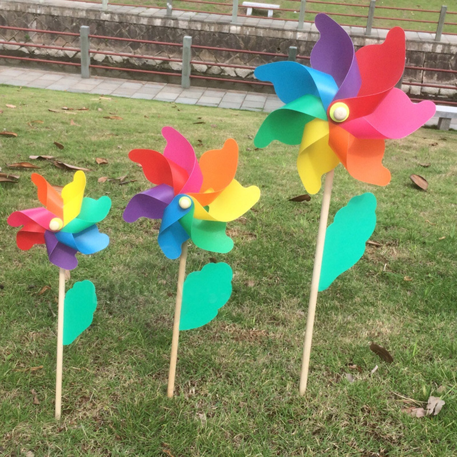 Diy Multicolour Windmolen Tuin Wind Spinners Gazon Farm Decor Binnenplaats Outdoor Draaimolen Decoratie Party Camping Ornament