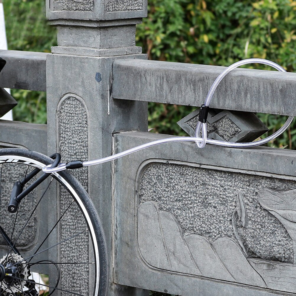 1pc Security Double Loop Coated Bike Lock Wire Bike Lock Cable For D-Lock U-Lock