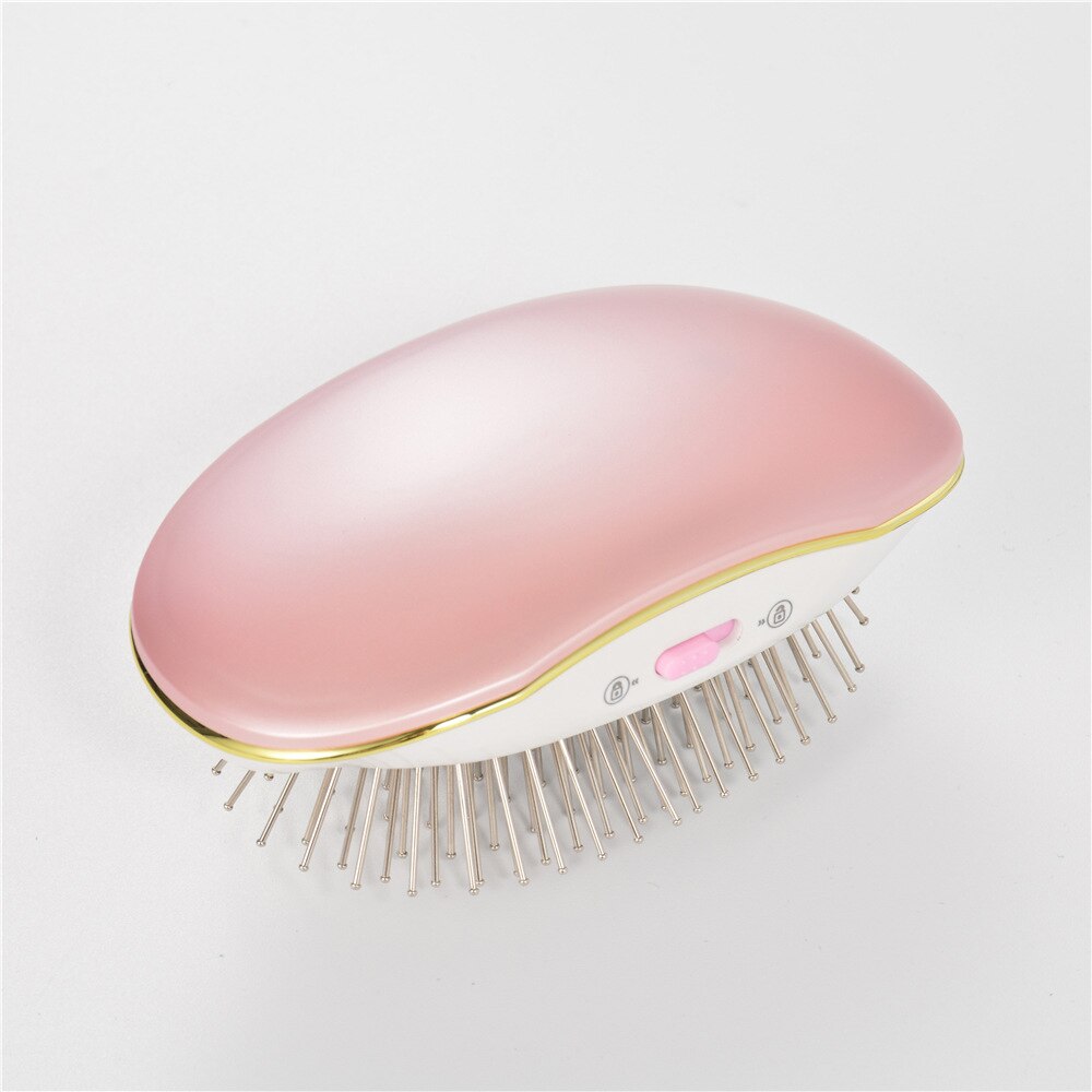 Peine masajeador para el cabello con vibración de iones negativos para niños y niñas, peine masajeador para el cabello cómodo y antiestático para viajes y niños, peines: pink