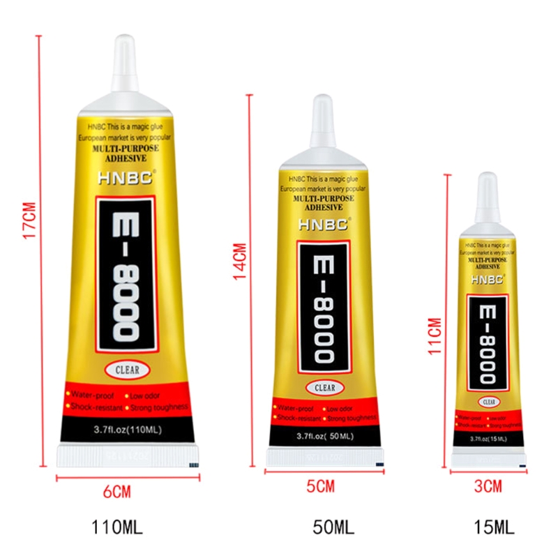 E8000 súper pegamento líquido curar tiempo 12-24 hs 15ML/55ML/110ML zuecos-Pin tapa para casa/Joyería de reparación de accesorios