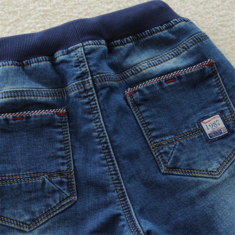 Pantalones vaqueros informales de algodón para niños, pantalón vaquero elástico para Primavera/otoño, 90-160 CM, Dwq927