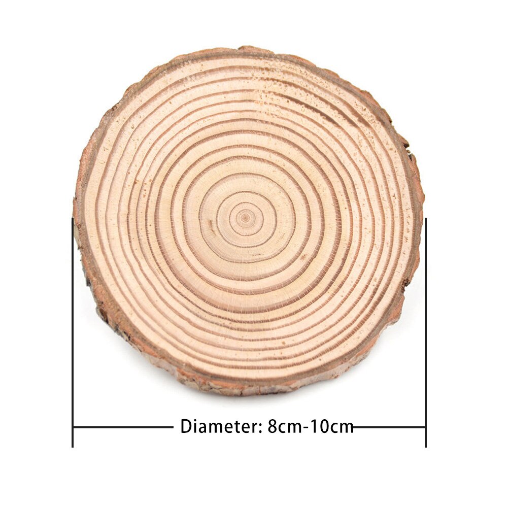 Round Natural Round Wooden Slice Cup Mat Durable Drink Coaster Placemat For Dining Table Mat DIY Tableware Decoration: 8cm