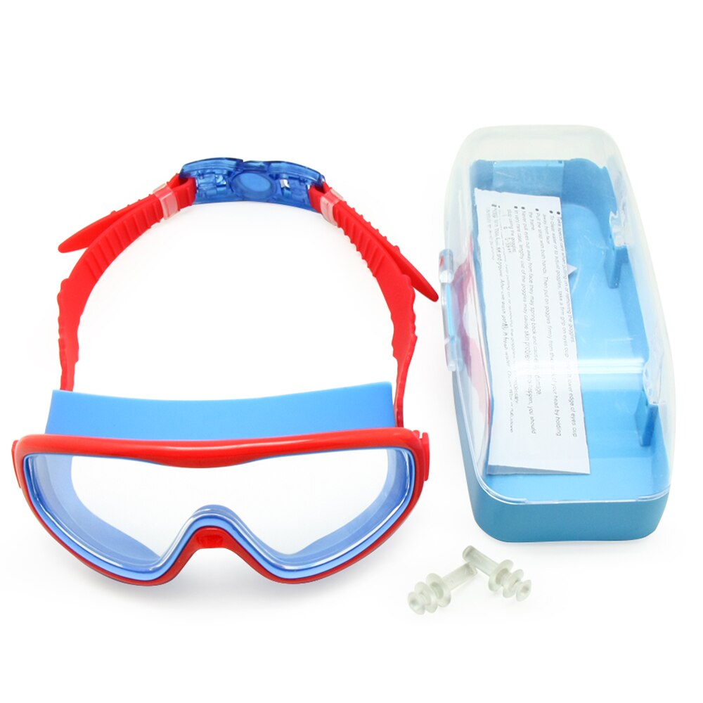 Børn svømmer beskyttelsesbriller børn 3-8y vidvinkel anti-tåge anti-uv snorkling dykning maske ørepropper udendørs sport