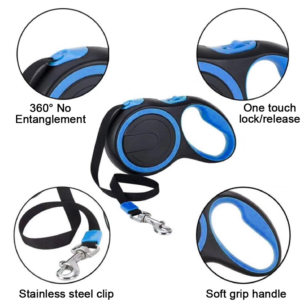 Laisse rétractable pour grands chiens, automatique, Flexible, en Nylon, corde de Traction longue et forte, extensible, fournitures pour animaux de compagnie