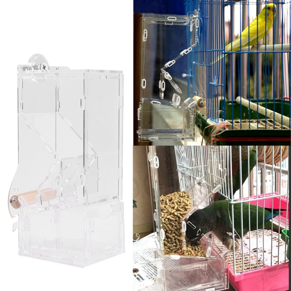 Automatic Bird Feeder Pet Bird Cage Feeder Food Container Feeding Parrot Cockatiel Automatic Feeders Mangeoire Oiseaux