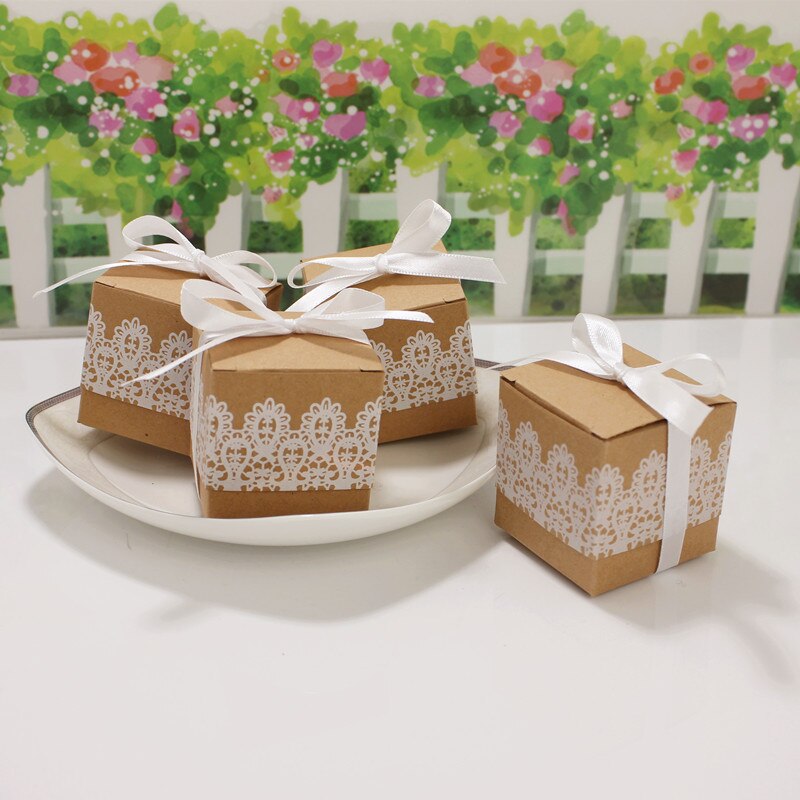 10Pcs Geschenkdoos Kraftpapier Snoep Dragee Box Trouwbedankjes Baby Shower Decoratie Jongen Meisje Geslacht Onthullen Verjaardagsfeestje levert