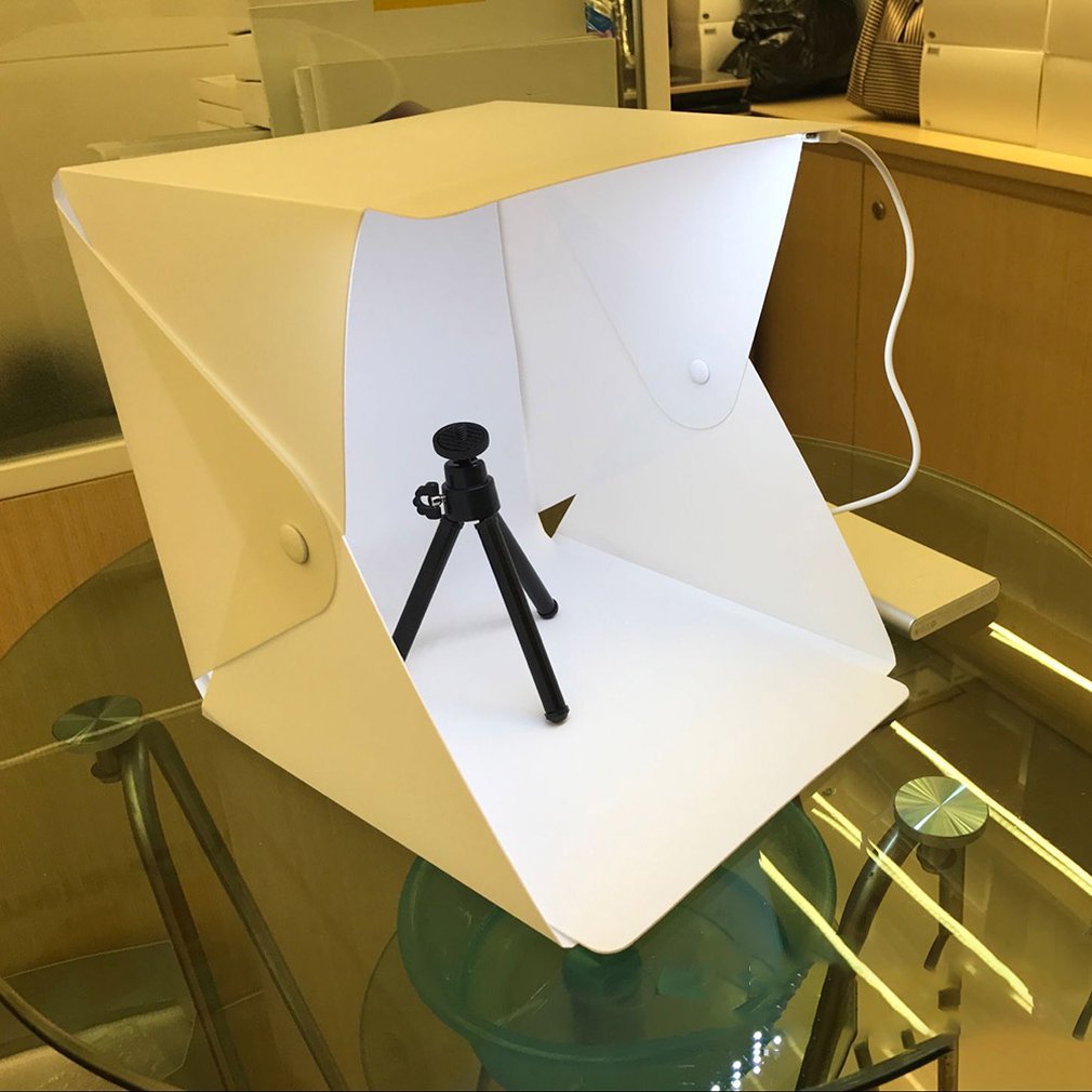 Mini Falten Leuchtkasten Fotografie Foto Studio Softbox LED Licht Weichen Kasten Foto Hintergrund Bausatz Licht Kasten für DSLR Kamera