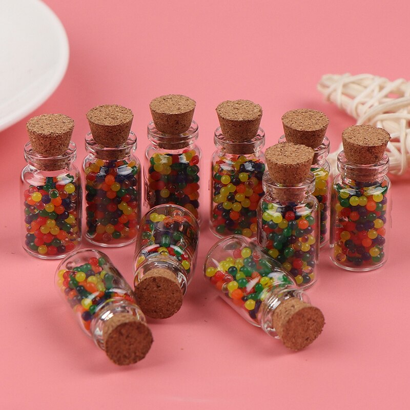 10Pcs 1/12 Dollhouse Miniature Accessories Mini Resin Candy Jar Simulation Candy Bottle Model Furniture Toy for Doll House Decor