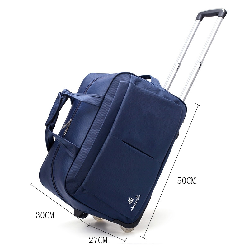 Luggage Trolley Bag Large Capacity Travel Bag with Wheels for Women Men Travel Suitcase Duffle Carry on Luggage Bag