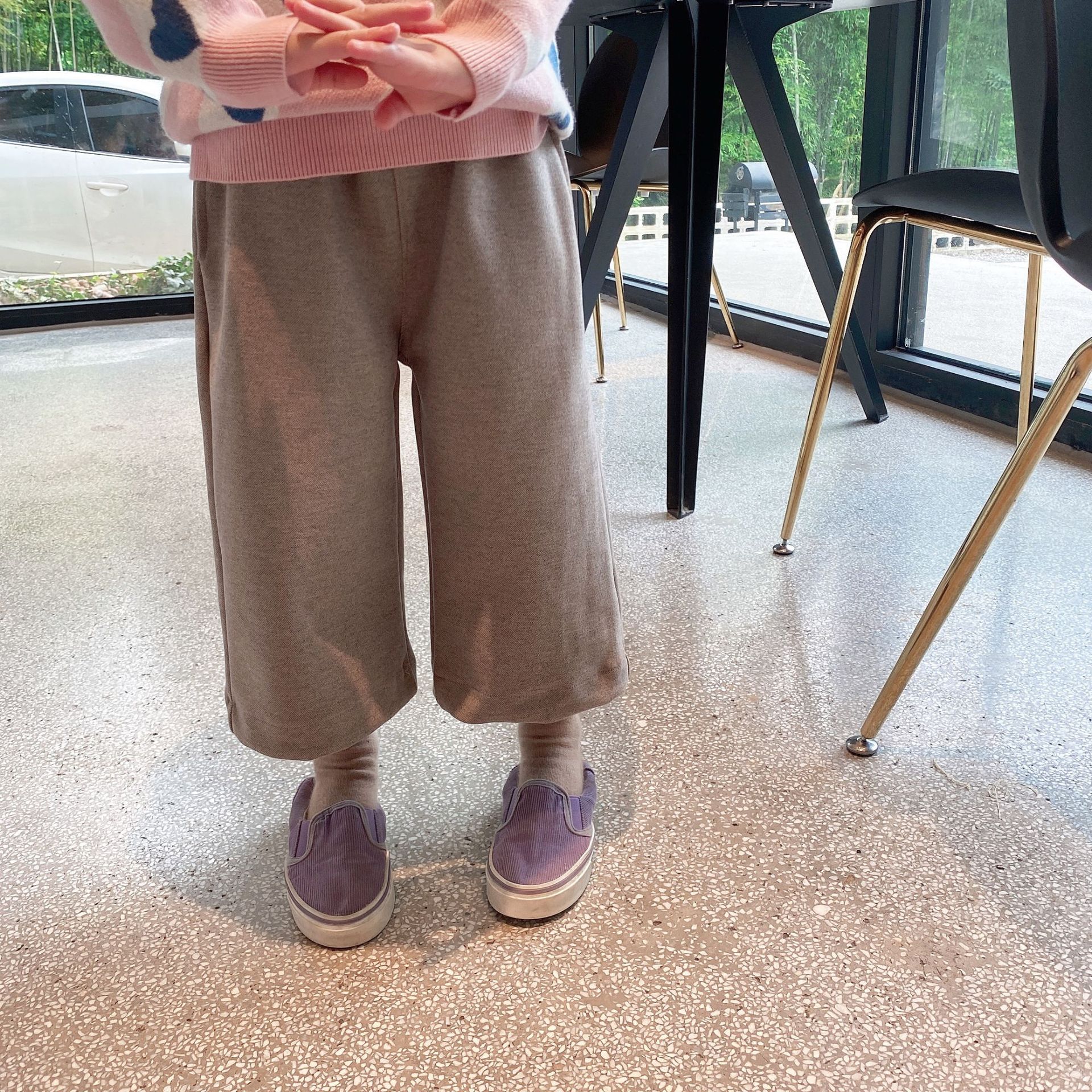 Herfst kinderen kinderen wijde pijpen wollen broeken jongens en meisjes losse casual broeken 1-6y