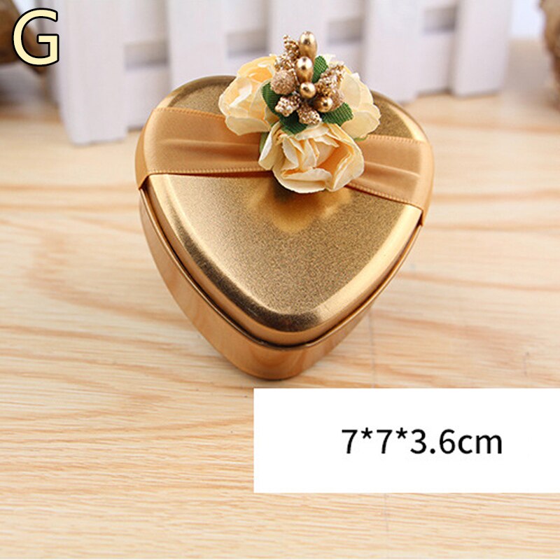 Luxury Gold Round Shape Tinplate Wedding Candy Box With Berry Flower Ribbon Metal Small Party Favors Chocolate Boxes: G-S