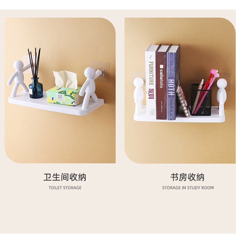 Hook Storage Rack Kitchen Bathroom Storage Rack Study Storage Rack Bookshelf Simple Wall Hanging Human Guardrail