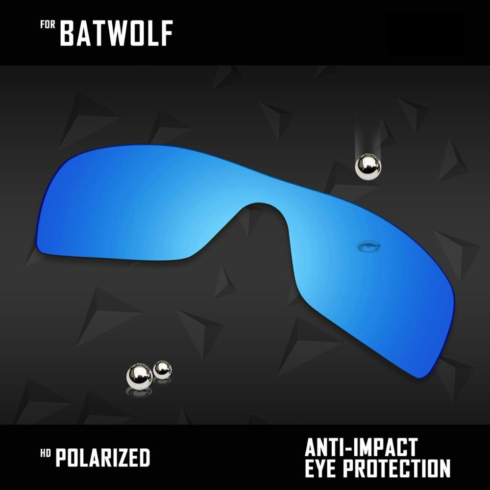 Oowlit 5 stk. polariserede solbriller udskiftningslinser til oakley batwolf  oo9101- sort & sølv & isblå & ildrød & grøn