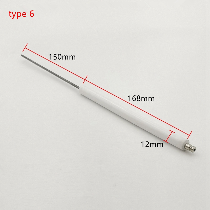 Brûleur à gaz, aiguille d'allumage en céramique, tête de cuisinière Diesel, tige d'allumage, électrode, bâton de combustion longue, sonde ionique pour la détection de flamme: Gris clair