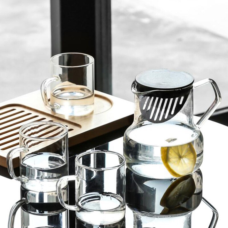 Hervidor de agua frío de 1000ml, tetera de vidrio a prueba de explosiones, jarra de vidrio con protección de alta temperatura