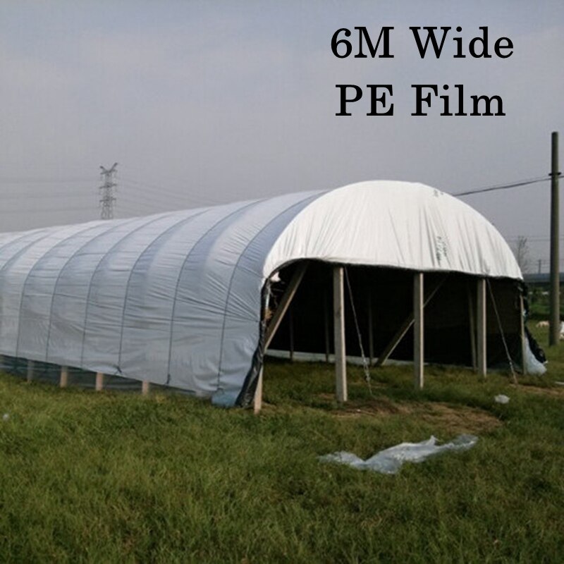 6M Wide Greenhouse Film Thickened Waterproof and Windproof Black and White Plastic Film Agricultural Breeding Insulation Film