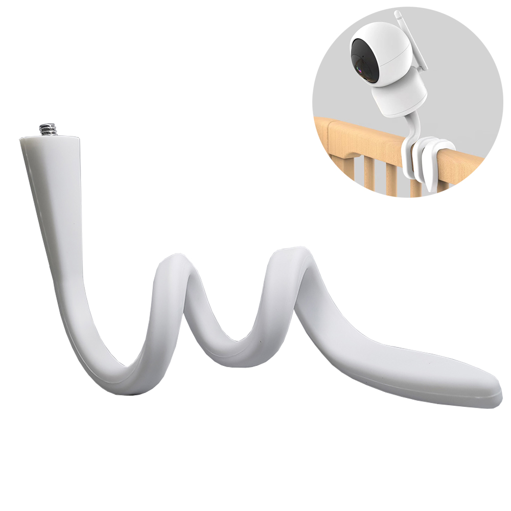 Soporte para cámara IP, soporte para Monitor de bebé, montaje en pared, soporte de gel de sílice, soporte para manguera de varilla para cuna sin agujeros, montaje giratorio Flexible