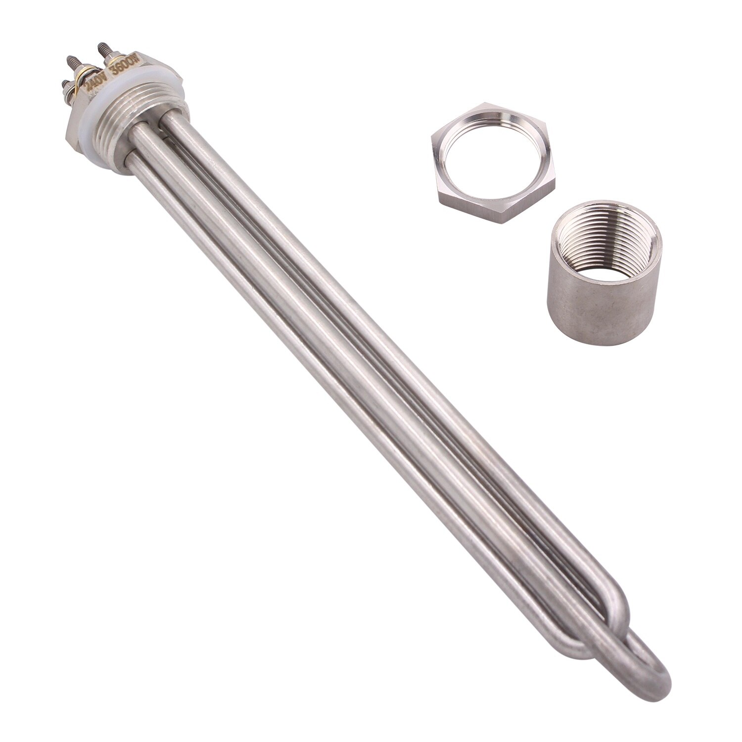 1 inch BSP Thread Electric Heating Element Immersion Heater for boiler heating SUS304 240v 2400w/3600w: 2400W / as the picture shows