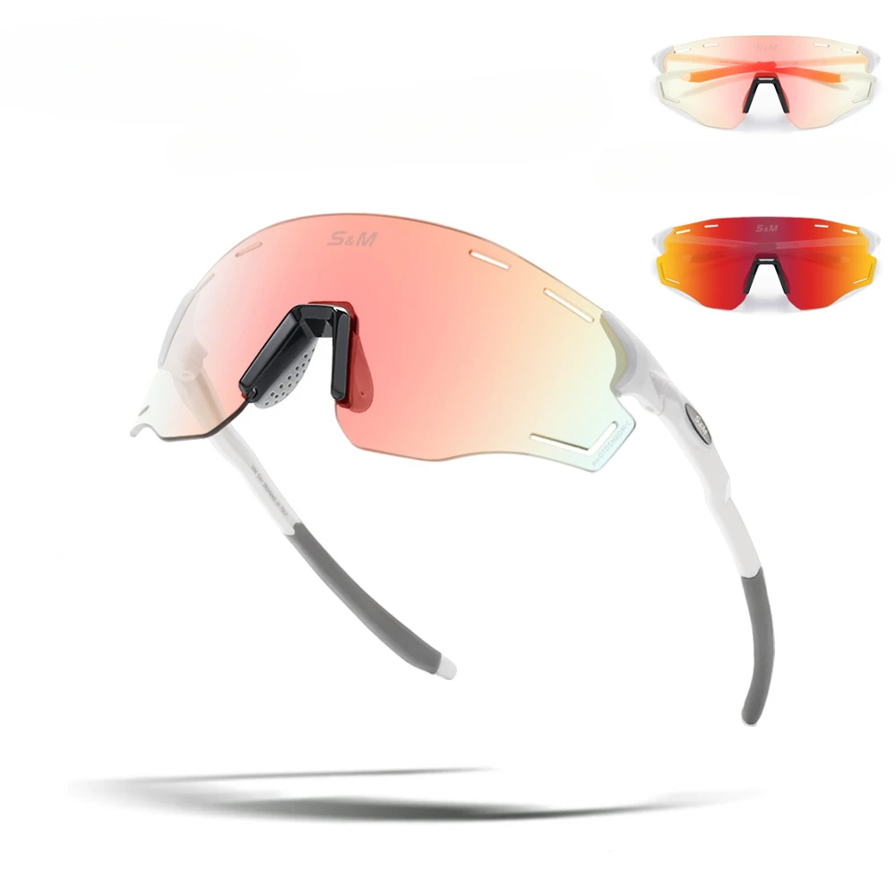 Gafas de sol deportivas polarizadas para motocicleta, lentes de luz polarizadas transparentes que cambian de Color, módulo Multicolor, venta de verano: Gris