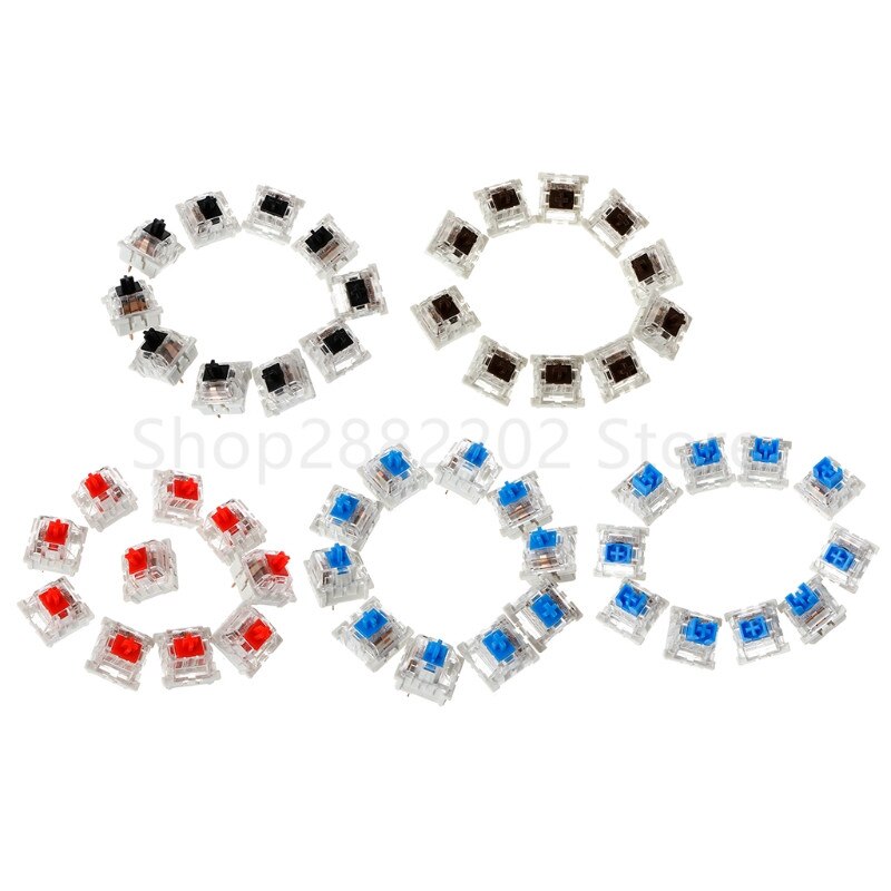10Pcs 3 Pin Mechanical Keyboard Switch Blue Red Brown Black Replacement For Gateron Cherry MX
