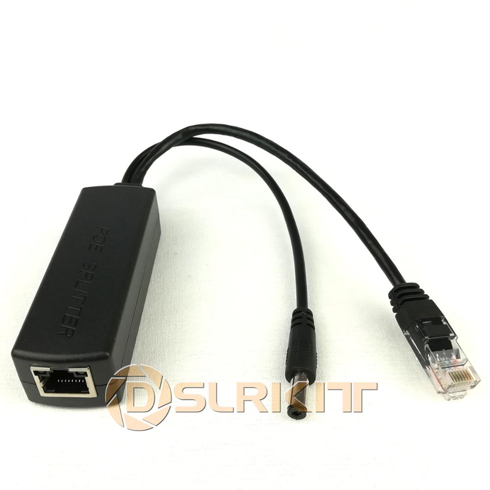 DSLRKIT DC 5V 2.4A 5.5x2.1mm Port Gigabit Active PoE Splitter 802.3af 802.3at 1000mbps