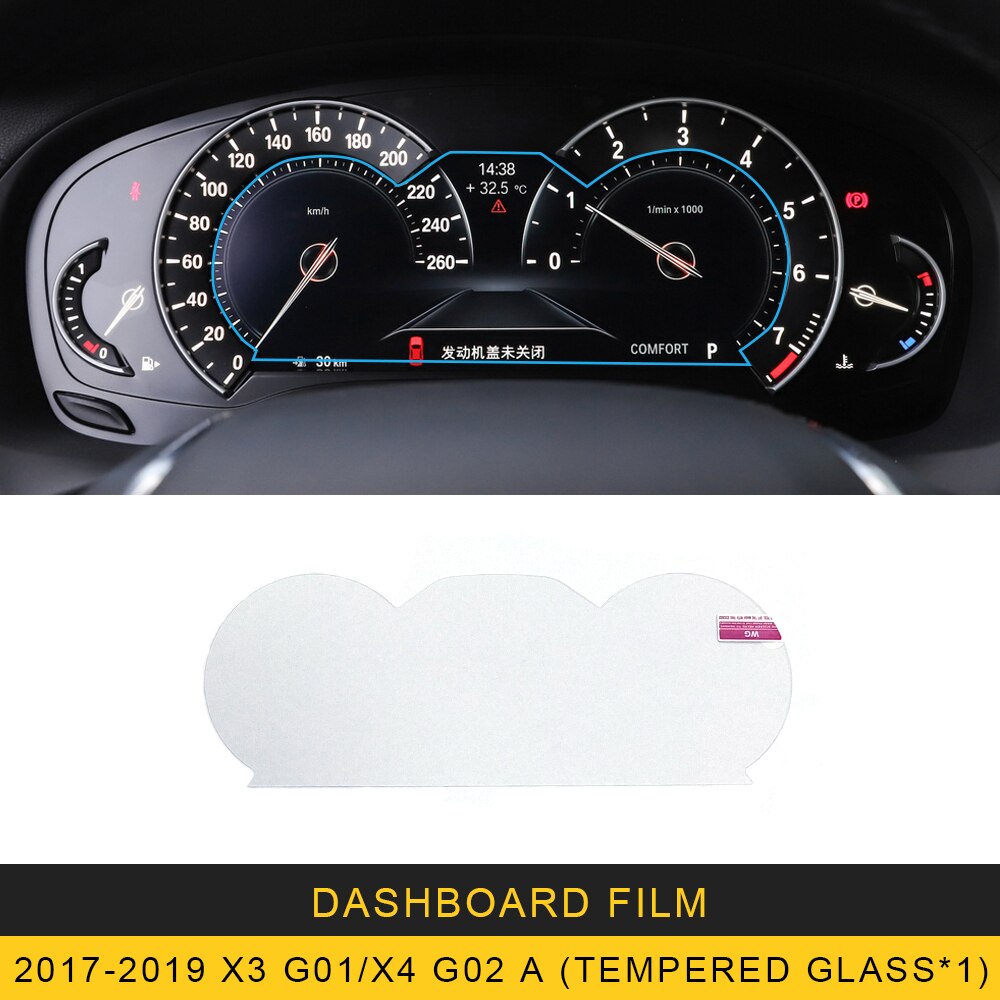 For BMW X3 G01 X4 G02 Auto Car Dashboard Film Monitor Screen Protector Protective Tempered Glass Film Sticker: For X3 G01  X4 G02 A