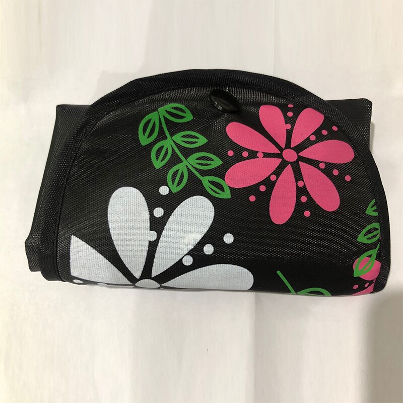 Sac à provisions d'impression de fleur pliant le sac à main réutilisable portatif de tissu d'oxford réutilisent les sacs d'épicerie d'organisation à la maison: Black