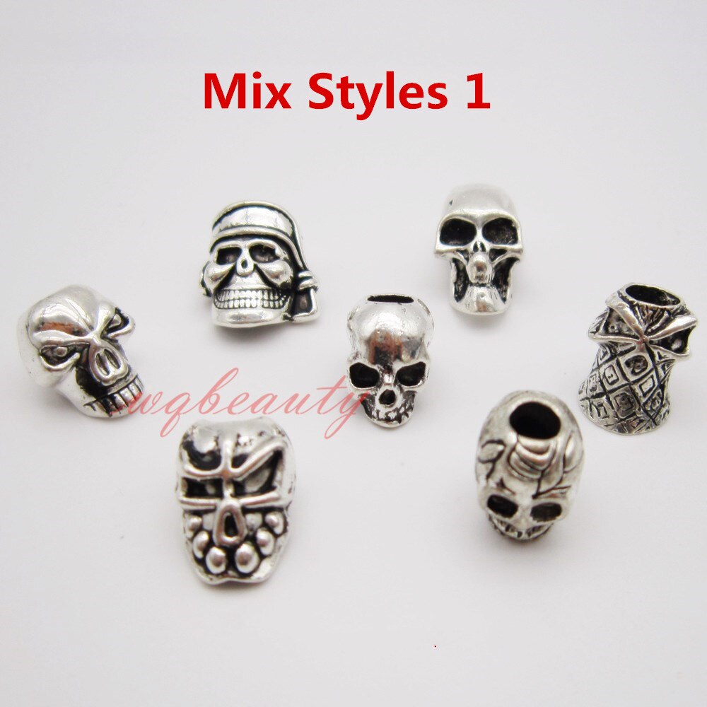 2pcs-7pcs skull styles viking hair braid dread dreadlock beard beads tube rings approx 4.5-5.5mm hole for hair accessories