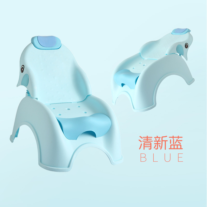 Børns baby shampoo stol folde barneshampoo seng skammel bekvem børnemøbler lille stol: Blå