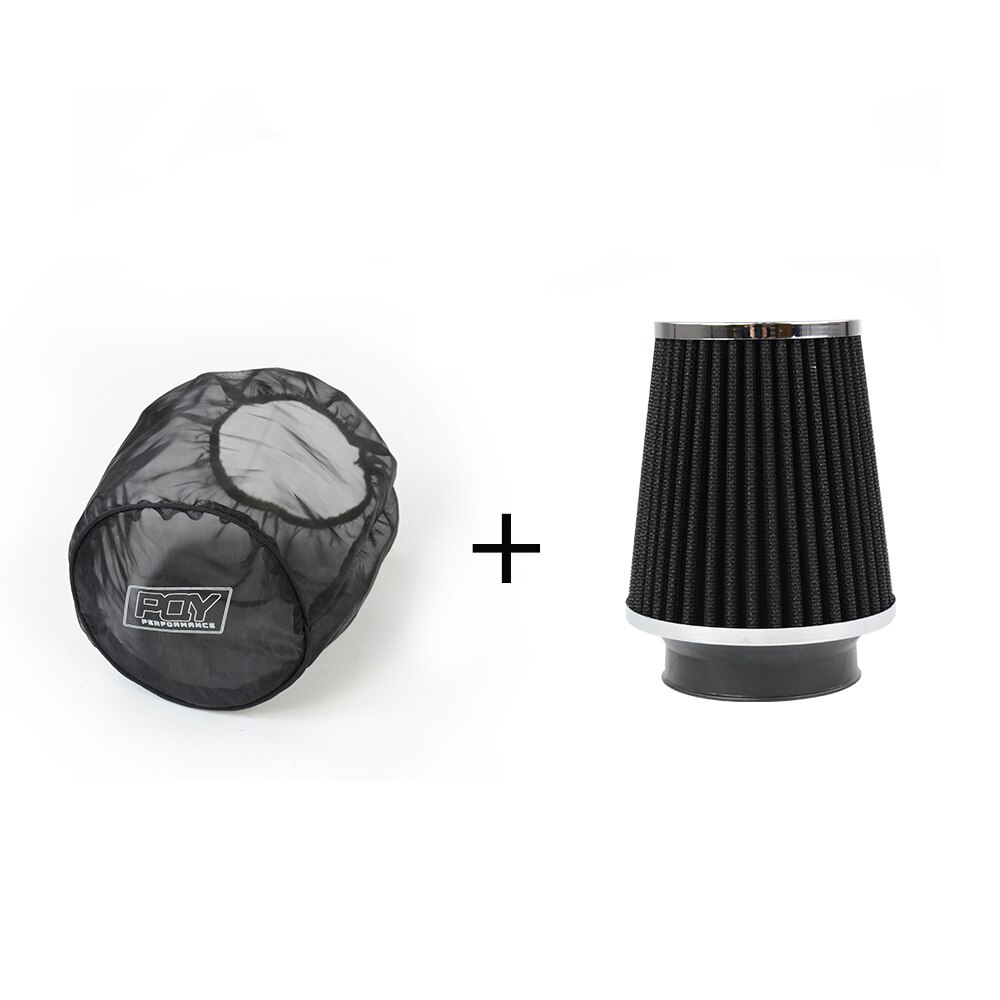 Universal Car Cold Air Intake Air Inlet Air Intake System Mushroom Head Air Filter Neck with Protective Cover waterproof: With cover