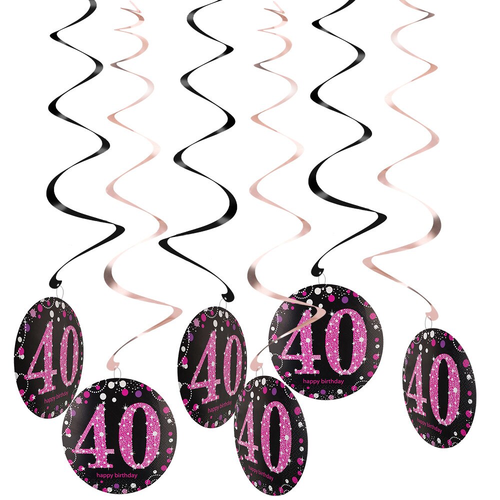 Zwillinge Party Glücklich Geburtstag Dekoration 18 21 30 40 50 60 70 Jahre Hängen Wirbelt Spirale Ornament Erwachsene Jubiläum Party liefert: Entwurf-10