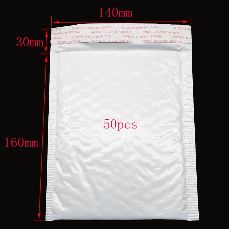 50 Stuks Van Verschillende Specificaties Witte Zak Schuim Envelop Foam Folie Kantoor Verpakking Envelop Trillingen Tas Bubble Mailer: 14x16cm     50pcs