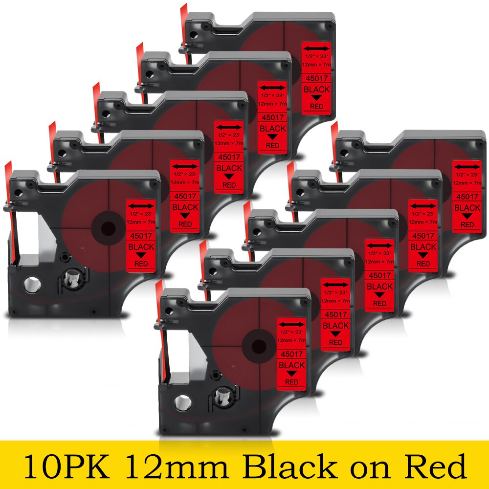 Hard Case Voor Dymo Labelmanager 160 280 Colorpop Label Printer Eva Doos Dragen Beschermende Case Tas Voor Dymo D1 45013 label Tape: 10PK Black on Red