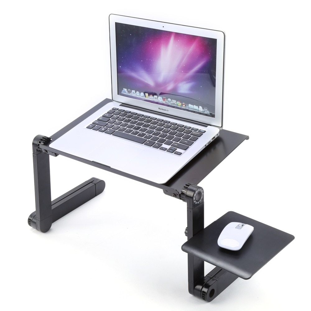 Portable Laptop Desk Notebook Stand Table Tray with Mouse Holder Sofa Bed Black